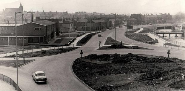 The Northern Echo: Darlington Inner Ring Road in 1969 - the terraced houses remain on the fire station site