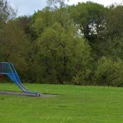 The lone slide in the Limbrick Avenue play area