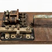 This Morse Code table, fitted with an oscillator key, is one of the most eye-catching objects in the Catterick Garrison Library exhibition