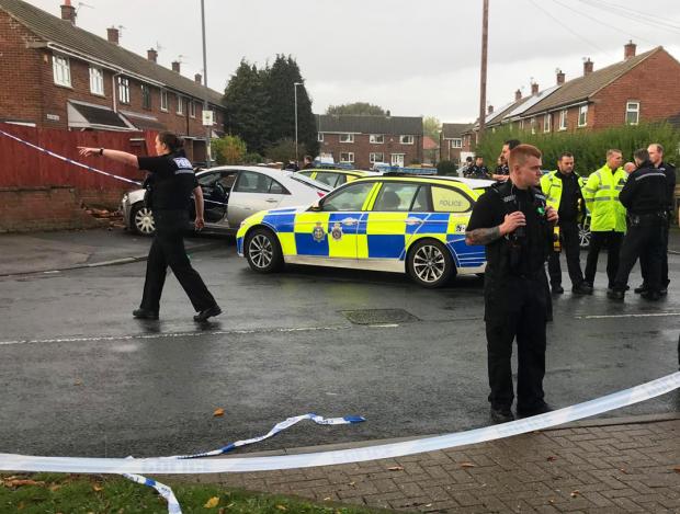The Northern Echo: Police cordon off an area around the scene of an incident in a residential area of Middlestone Moor