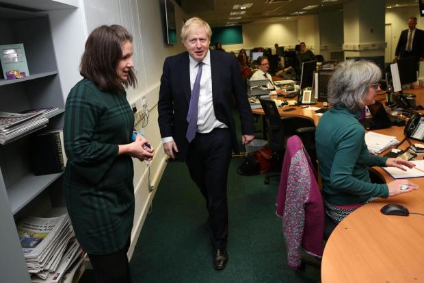 Prime Minister Boris Johnson visits The Northern Echo office in Darlington Picture: TOM BANKS