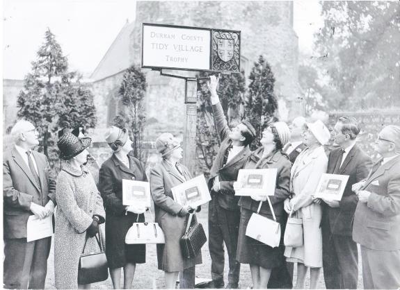 The Northern Echo: Harold Evans unveils The Northern Echo Tidy Village Trophy that was won by Sedgefield in October 1964 The Northern Echo: Harold Evans unveils The Northern Echo Tidy Village Trophy that was won by Sedgefield in October 1964