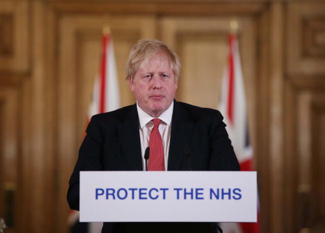 Prime Minister Boris Johnson speaks during a media briefing in Downing Street, London, on coronavirus (COVID-19). PA Photo. Picture date: Sunday March 22, 2020. See PA story HEALTH Coronavirus. Photo credit should read: Ian Vogler/Daily Mirror/PA Wire.