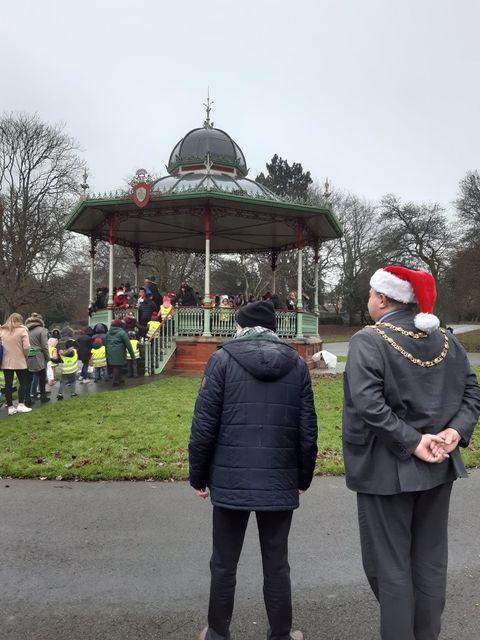 The Northern Echo: The last event Friends of North Lodge Park did - hosting Corporation Road School filling the bandstand with Christmas seasonal singing