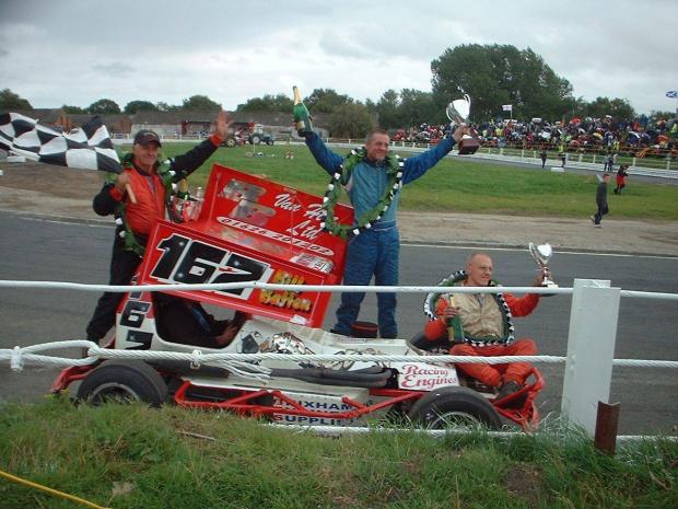 The Northern Echo: The 2004 world final at Barford – first Billy Batten, second Paul Broatch (centre), third Barry Goldin Picture: ANDREW HINGLEY