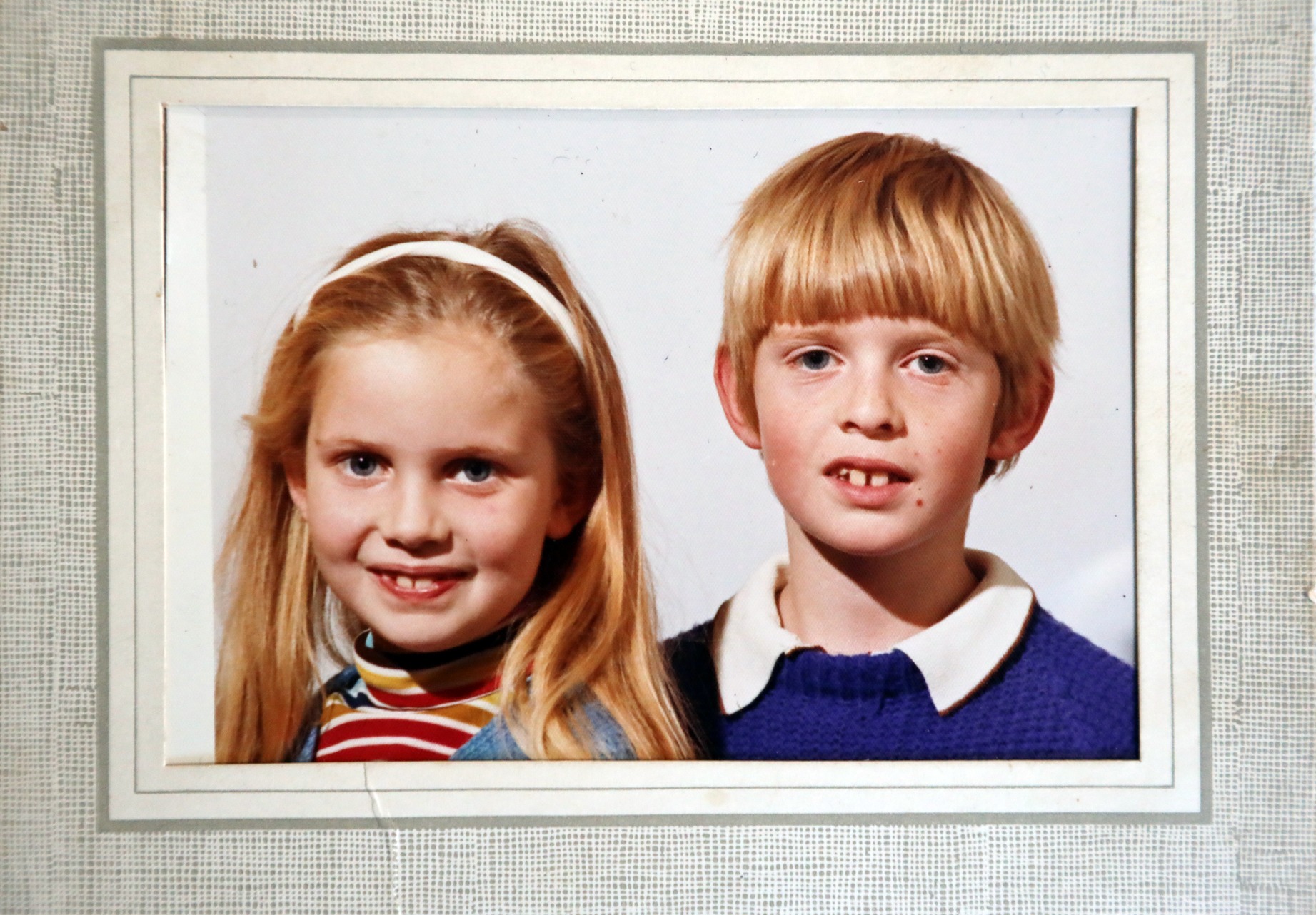 Alex pictured with her late brother Richard as children