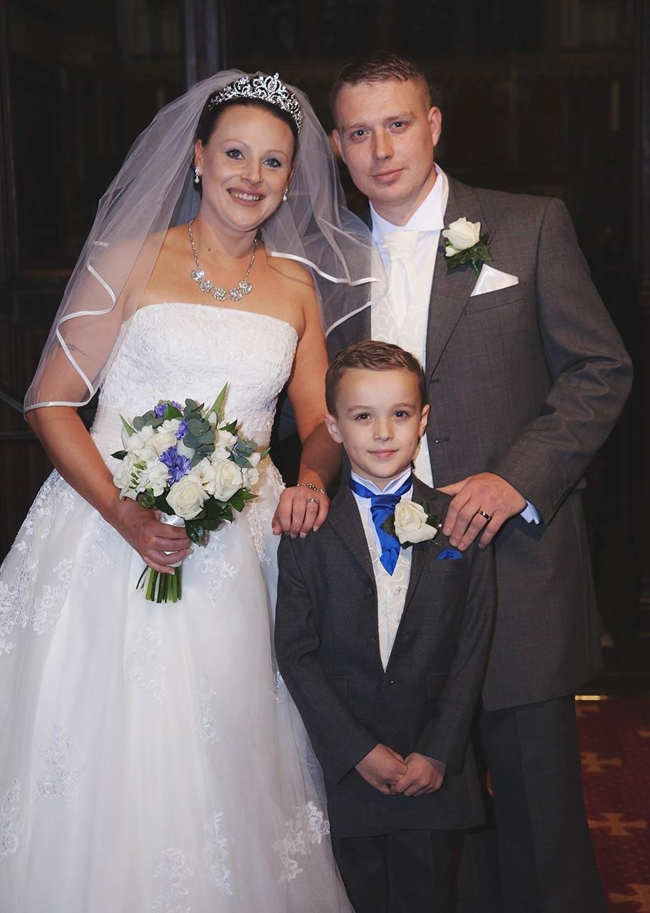 Hayley, Steven and Robert Haswell, of Chester-le-Street, at the wedding made possible by a secret wish (56241006)