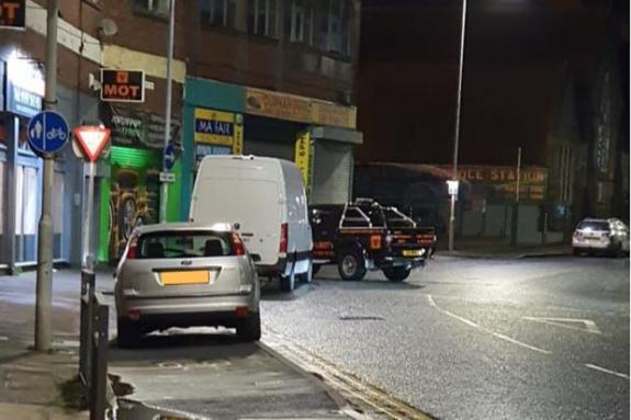 The Northern Echo: Residents say company vehicles are left abandoned in the left hand lane Picture: CONTRIBUTOR The Northern Echo: Residents say company vehicles are left abandoned in the left hand lane Picture: CONTRIBUTOR