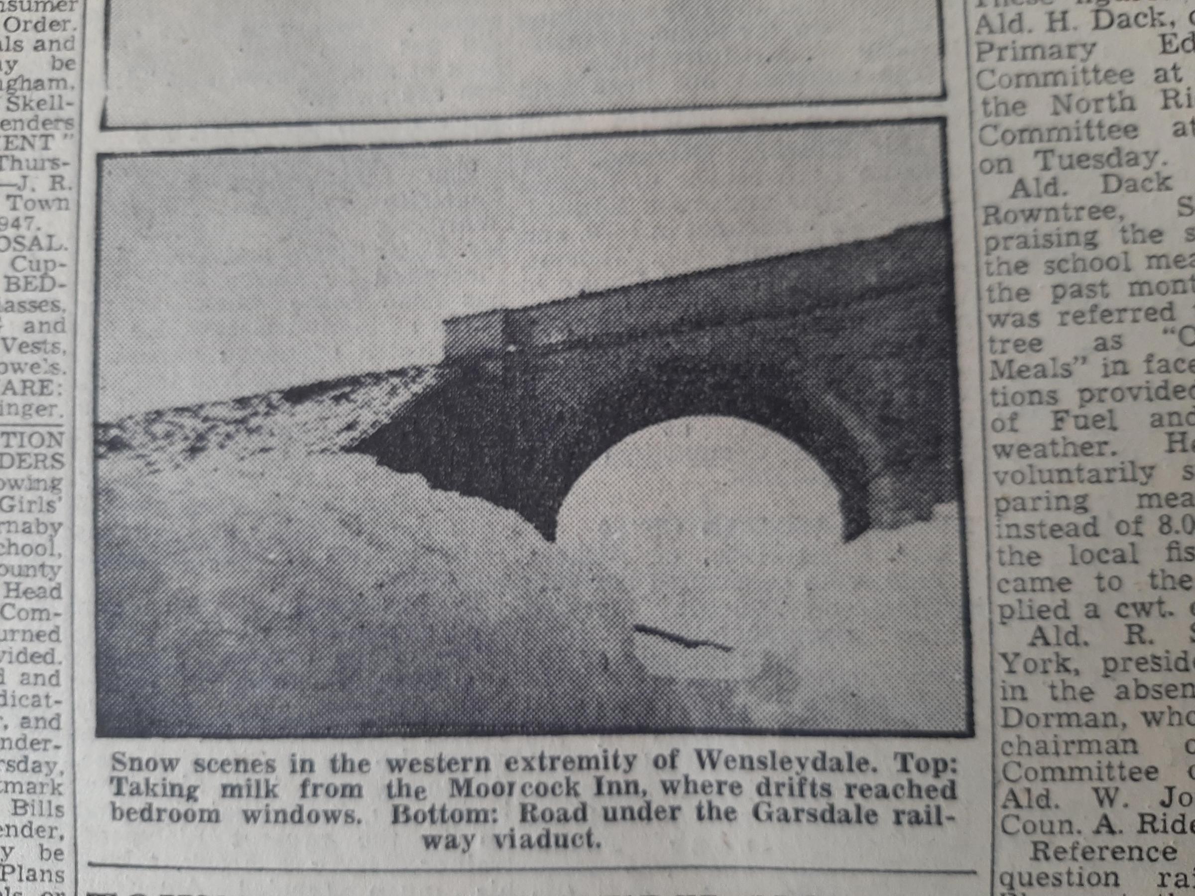 The road under Garsdale railway viaduct, pictured in the March 15, 1947 edition
