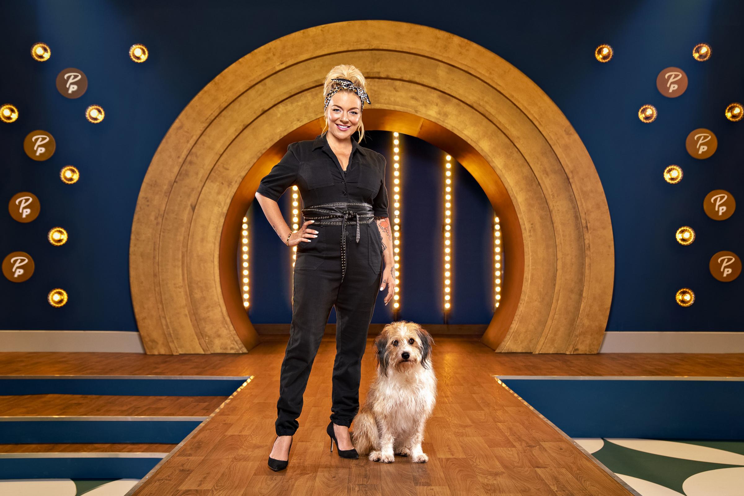 Sheridan Smith with her canine host Stanley