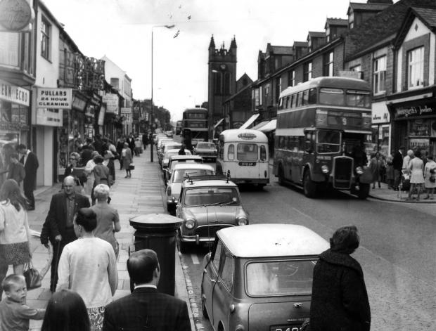 The Northern Echo: Looking south in a busy Newgate Street in July 1968 ahead of a public inquiry into the town's parking and traffic problems - the yellow lines of 1966 obviously hadn't worked