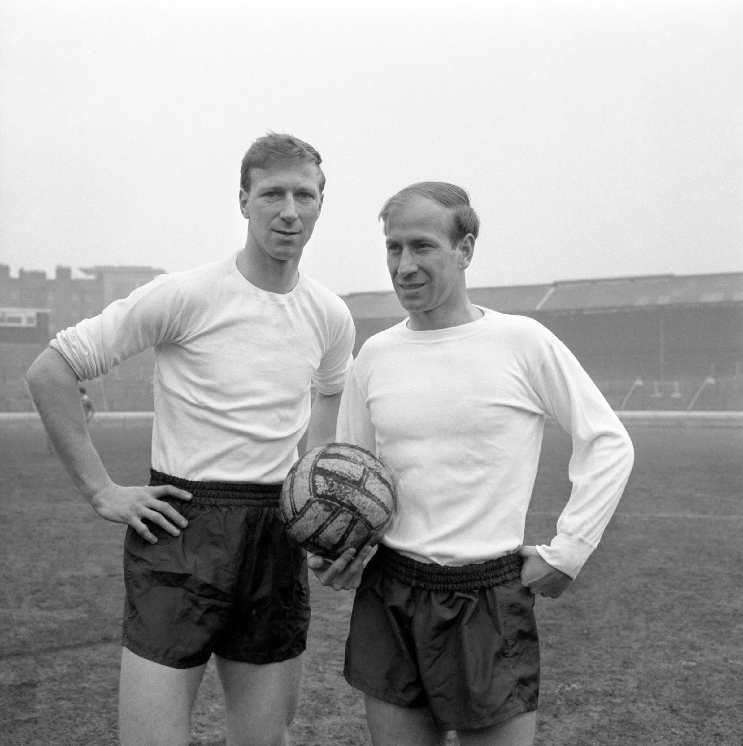 Jack Charlton, left, with brother Bobby in 1965