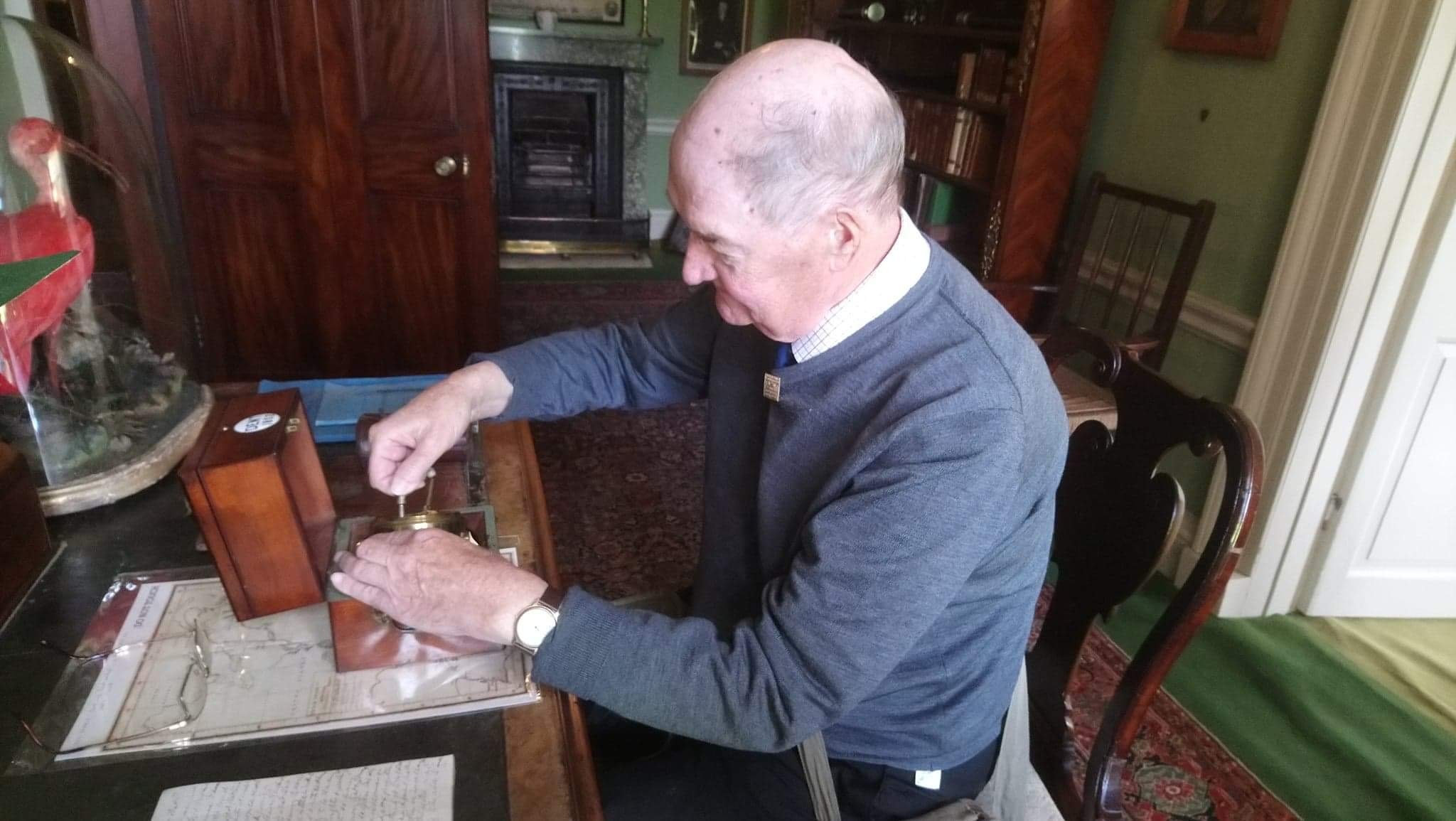 John Reynolds, volunteers his free time to tend to the historic clocks at Kiplin Hall