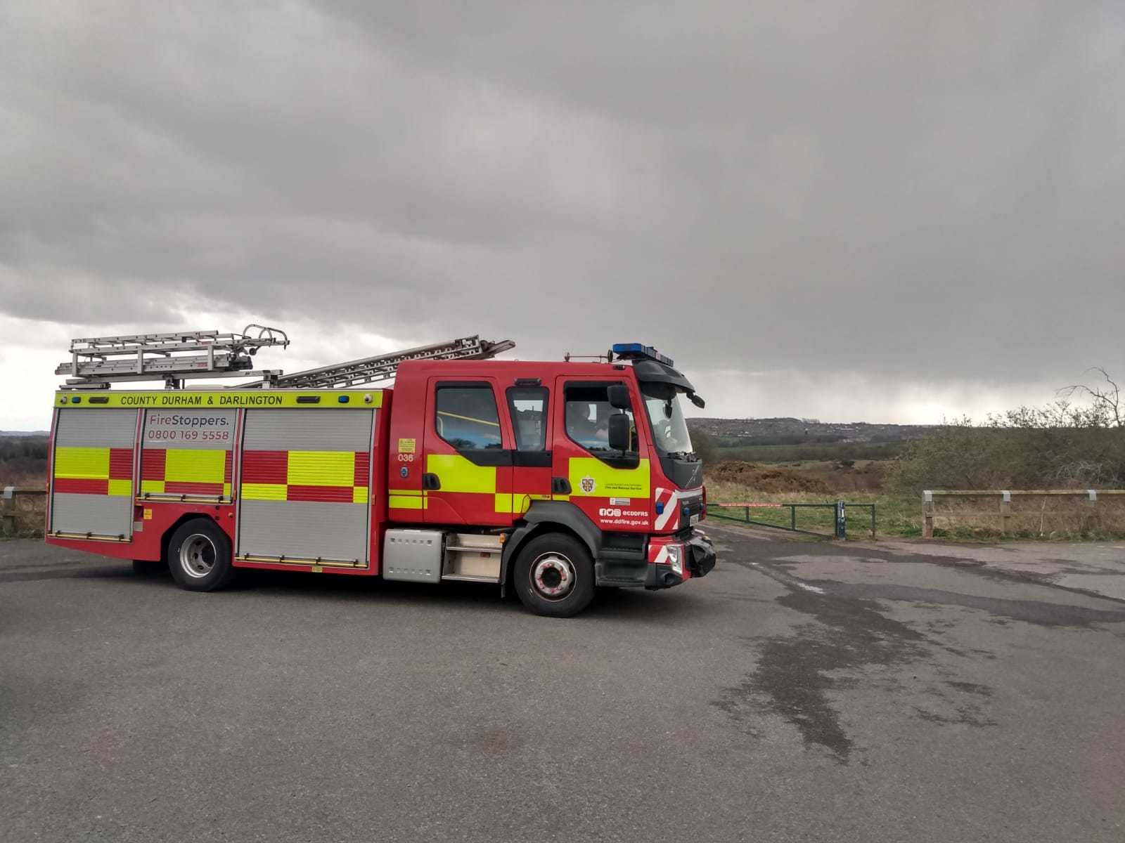 Firefighters at Waldridge Fell at the weekend