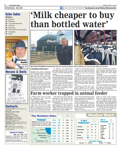 The Northern Echo’s report on the dairy crisis