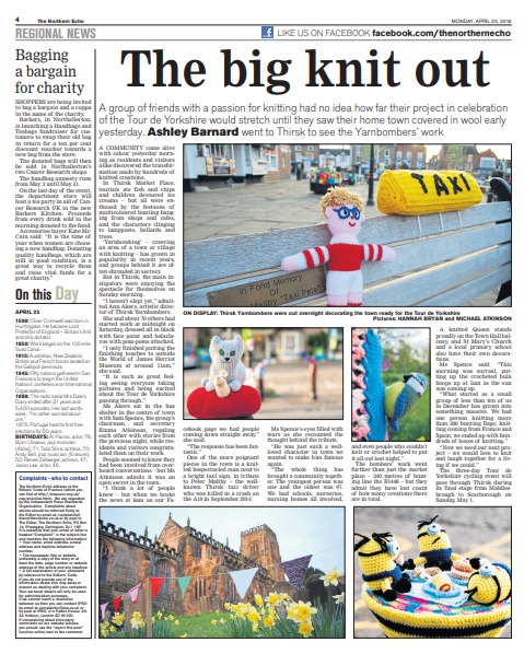The Northern Echo’s report on the yarn-bombing