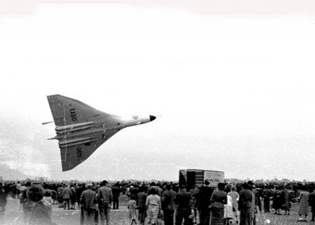 The Northern Echo: A Vulcan amazes the crowd at Middleton St George with its display of agility during the At Home day on September 19, 1959. Picture courtesy of Geoff Hill