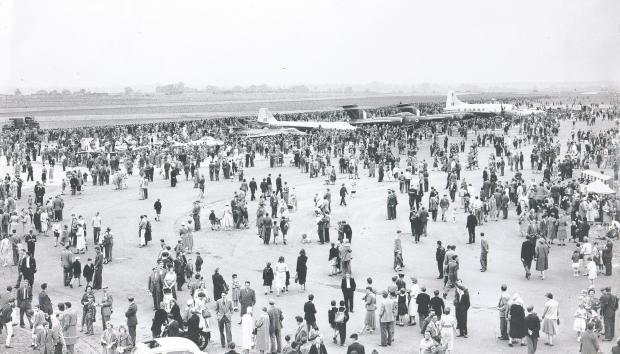 The Northern Echo: HUGE CROWD: Battle of Britain Day in September 1959 was marked by a well attended airshow at RAF Middleton St George
