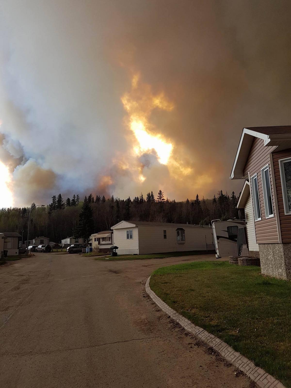The wildfire approaches Fort McMurray, forcing the evacuation of 88,000 residents. Picture: Leia Morgan