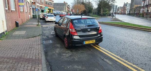 The Northern Echo: Residents say cars are parked on the cycle lane and footpath on an almost daily basis 