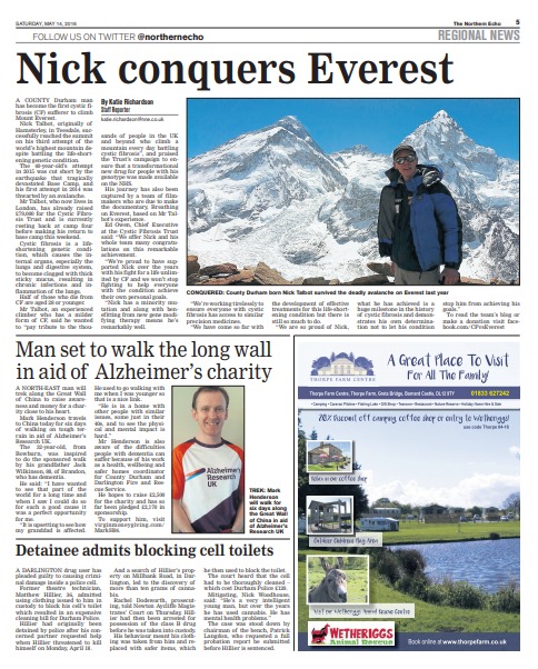 The Northern Echo’s report on the man who climbed Everest