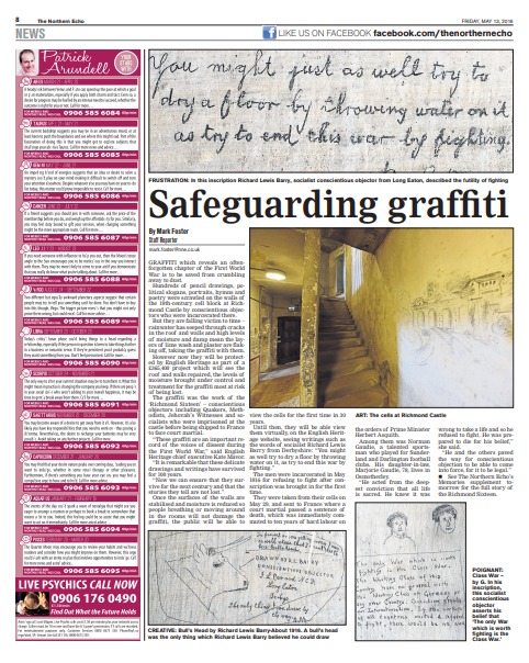 The Northern Echo’s report on the graffiti at Richmond Castle