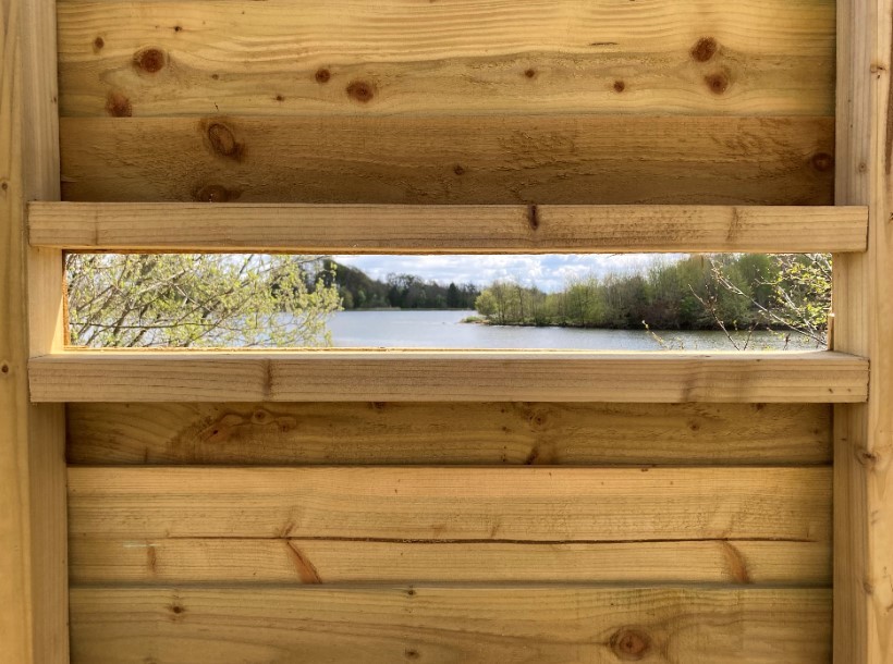 Newly installed bird hides at Kiplin provide visitors with secret views of the lake and lily pond from which to observe the wildlife