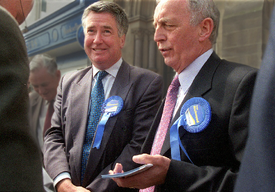 Campaigning with former Darlington MP Michael Fallon