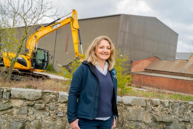 Managing Director Sharon Lane on the site of the new extension at Tees Components
