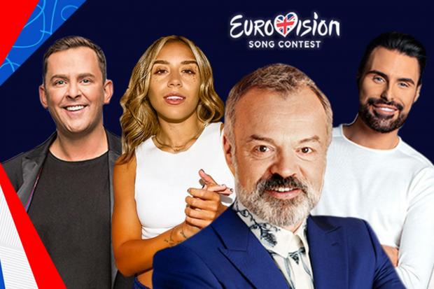 Eurovision 2021: Scott Mills, Chelcee Grimes, Graham Norton, Rylan Clark-Neal