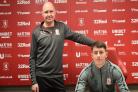 Boro youngster Jack Robinson(right)  and Academy Manager Craig Liddle (left)
