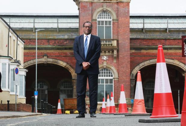 The Northern Echo: Kwasi Kwarteng Secretary of State at the Department of Business visited Darlington Picture: SARAH CALDECOTT