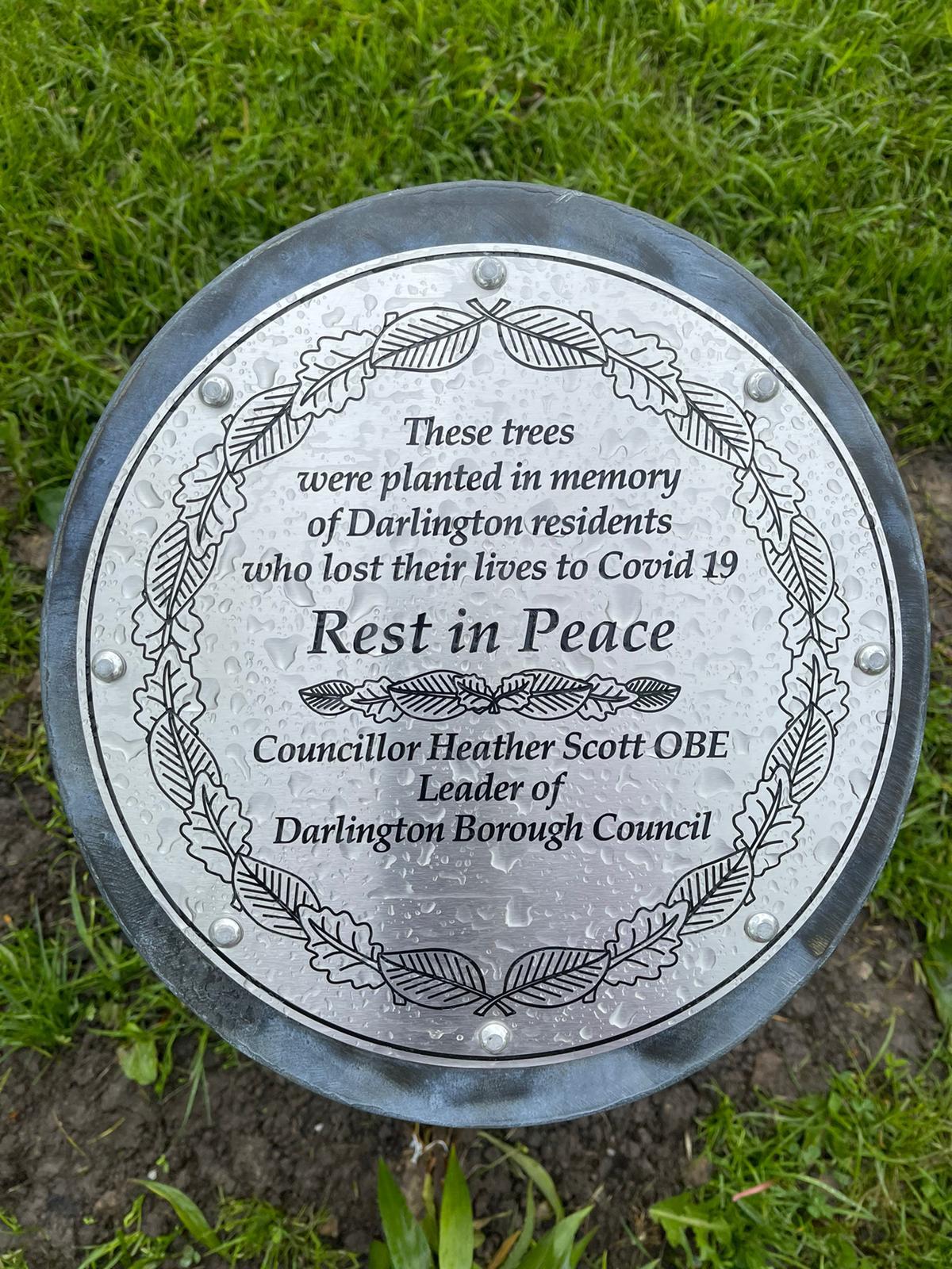 The plaque in Springfield Park Picture: SARAH CALDECOTT
