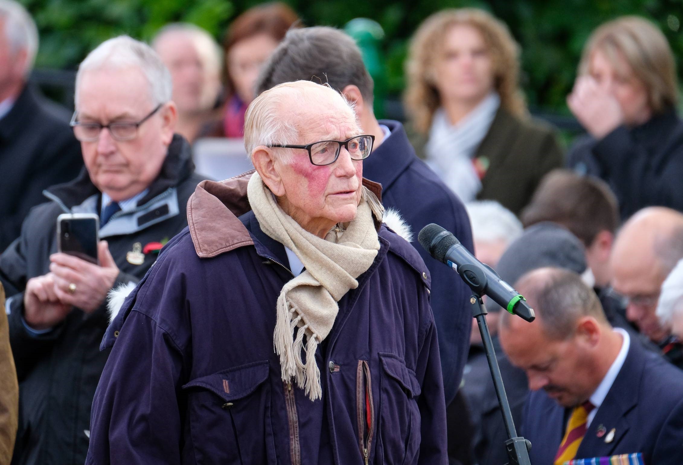 Dated: 10/11/19..The Sunderland Remembrance Parade 2019 takes place today (Sun) next to the War Memorial on Burdon Road. This picture shows Len Gibson, a 99-year-old Second World War veteran and former Japanese prisoner of war who helped lead the