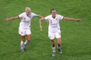Wearside duo Steph Houghton and Jill Scott celebrate during England's Women's World Cup campaign in France