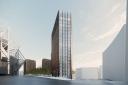 Plans to build new housing blocks, a hotel, and offices at Strawberry Place - obscuring views of St James\' Park. Photo: Ryder Architecture via Newcastle CIty Council