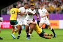 Manu Tuilagi drives through the Wallabies defence during England's World Cup quarter-final win over Australia last weekend