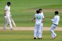 Joe Root (left) walks off after being dismissed during day one of the third Test match