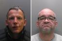 Jailed: Gym operator Michael Thompson, left, and in separate case, arsonist Darren Peacock