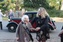 Molly arrives in style for her 100th birthday party. Picture: Peter Barron