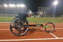 Ollie Porter in his new racing wheelchair