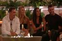 (left to right) Andrew, Tasha, Paige and Adam. Love Island continues tomorrow at 9 pm on ITV2 and ITV Hub. Episodes are available the following morning on BritBox (ITV)