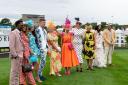Winner Lindsey Bambrough, centre, in white and and black polka dot dress, with other finalists in the style fashion stakes at Newcastle Racecourse Ladies' Day 
                                                                 Picture: LAUREN MAHAN