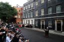 Outgoing Prime Minister Boris Johnson makes a speech outside 10 Downing Street (Aaron Chown/PA)