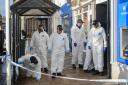 Crime scene investigators at the scene of a fatal 'stabbing' in Hexham.