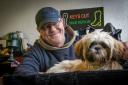 John Potts at work with his beloved dog Millie
