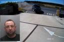 Dangerous driver Peter Wilkinson who ploughed onto filling station forecourt in BMW while unfit to drive through drugs
                           Pictures: DURHAM CONSTABULARY/GOOGLE