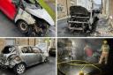 Some of the cars destroyed by fires started by defendant Paul Reay, in Crook, in the early hours of February 12
                                                                    Picture: CONTRIBUTOR