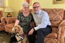 Martin and Janice Peagam with Inca, the Hearing Dog