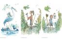 A selection of Quentin Blake's wetland themed illustrations
